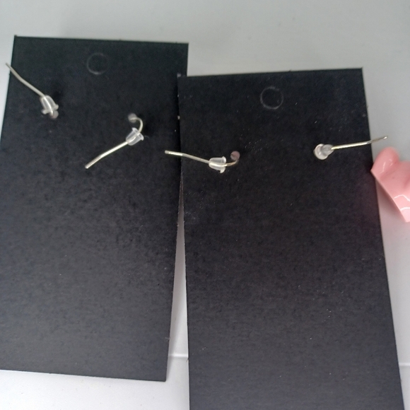 Handmade Pink Bear and Frog Earrings Set - Picture 3 of 3